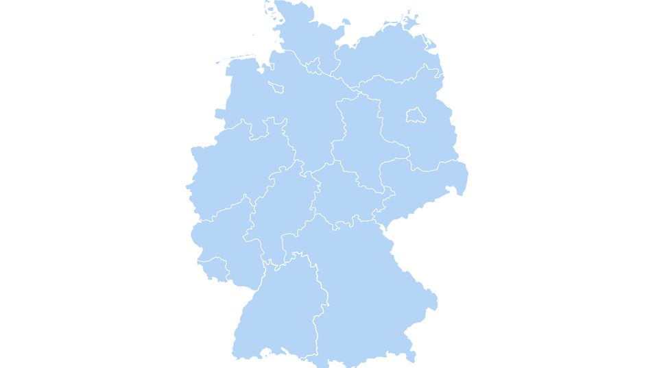 Deutschlandkarte blau eingefärbt