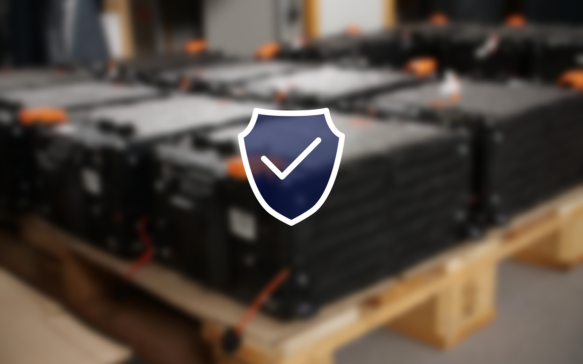 Batteriemodule mit Sicherheits-Icon