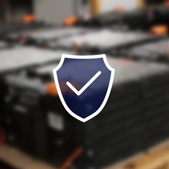 Batteriemodule mit Sicherheits-Icon